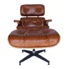 Modern classic tan color leather living room charles lounge chair plywood lounge chair