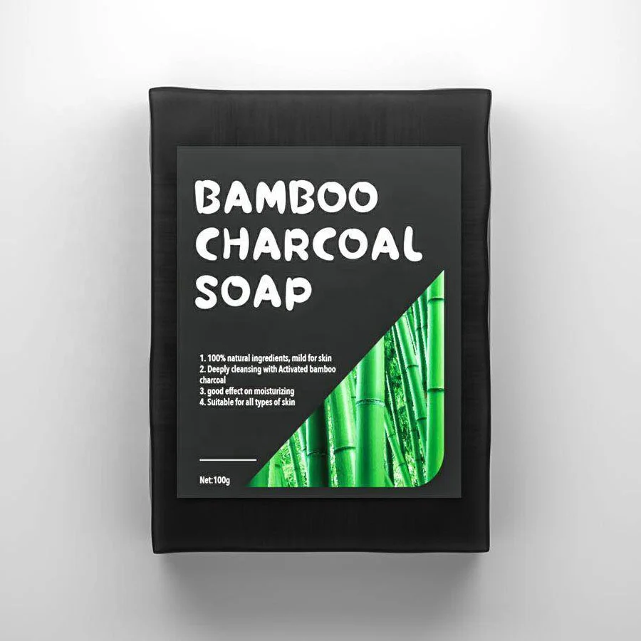 
Private label Handmade Organic Black Bamboo Charcoal Soap for Woman Man Cleaning 