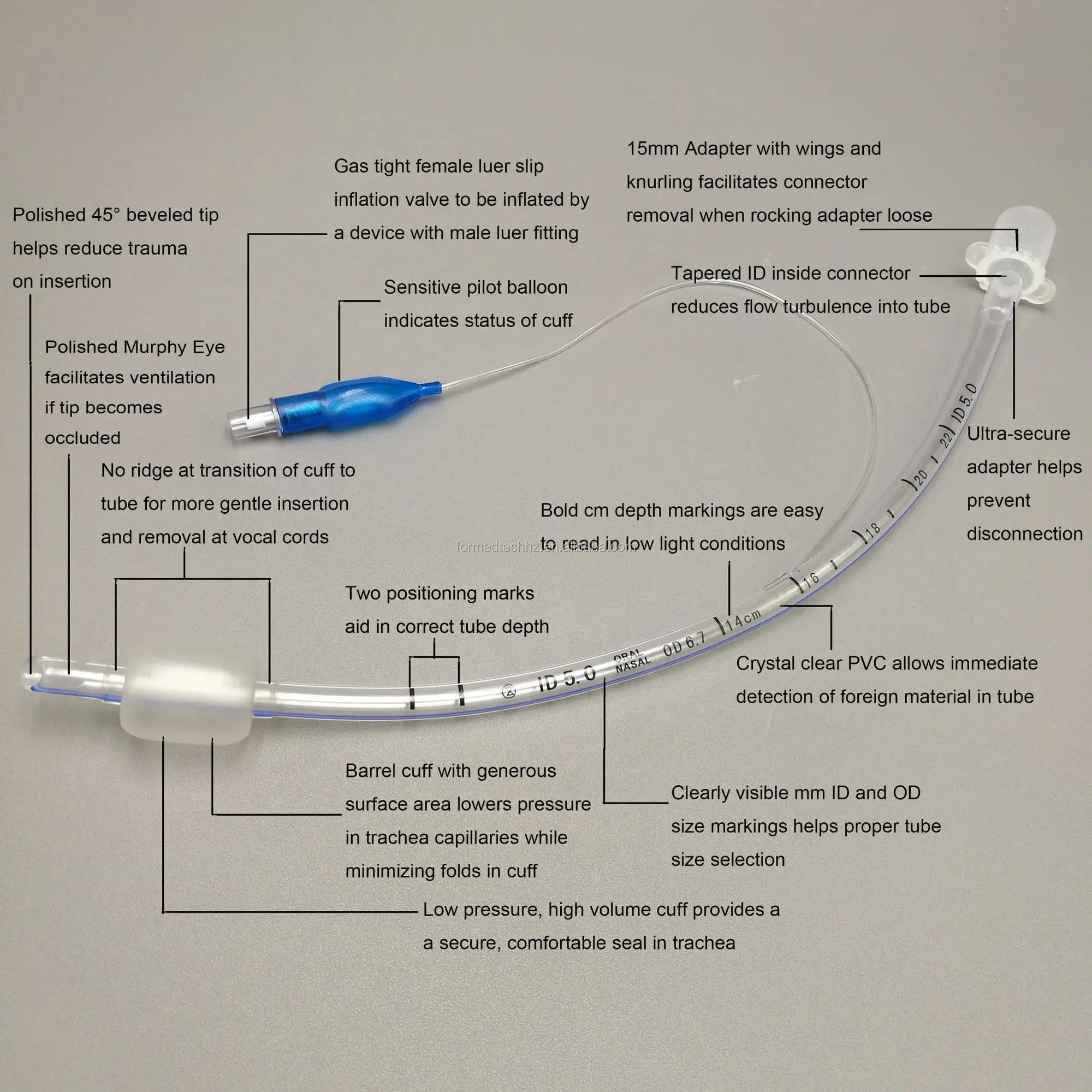 Endotracheal Tube With Standard Cuffed Buy Endotracheal Tube
