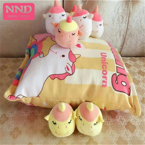 

Free Shipping Kawaii Unicorn Bunny Flamingo Stuffed Snack Pillow Plush Toy Soft Peluche Sleeping Children 5Style Niuniu Daddy