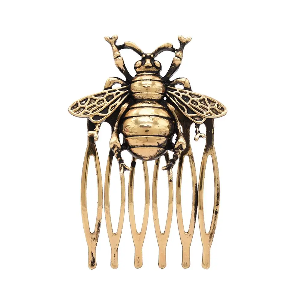 

Vintage Europe New Retro Bee Hair Comb Fashion Popular Hair Tiara Hair Accessories Women Accessories, Bronze