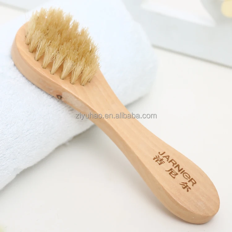 

Custom logo wooden bristle bath small face brush, As picture