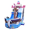 octopus inflatable dry slide/ pirate ship bouncy castle slide for sale