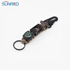 550 Paracord multifunctional Keychain outdoor edc camping compass Key Fob holder with bottle opener
