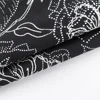 Yuhong Black Floral Print Knit Fabric Moss Crepe Scuba Fabric W/Puff Print For Formal Dress/Tops /Shirts/Garments