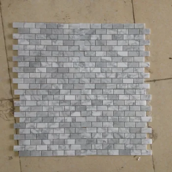 White Carrara Pattern Marble Mosaic Subway Tile For Backsplash White Carrara Pattern Marble Mosaic Subway Tile For Backsplash