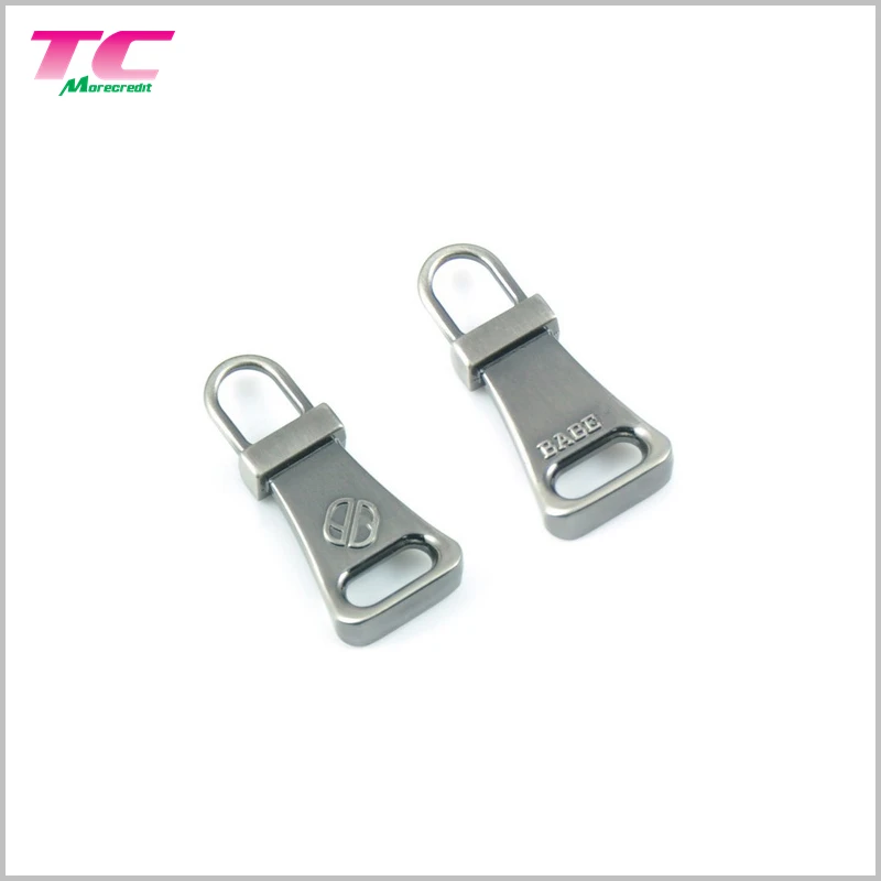 Customized Logo Metal Zipper Slider Embossed Metal Zipper Puller