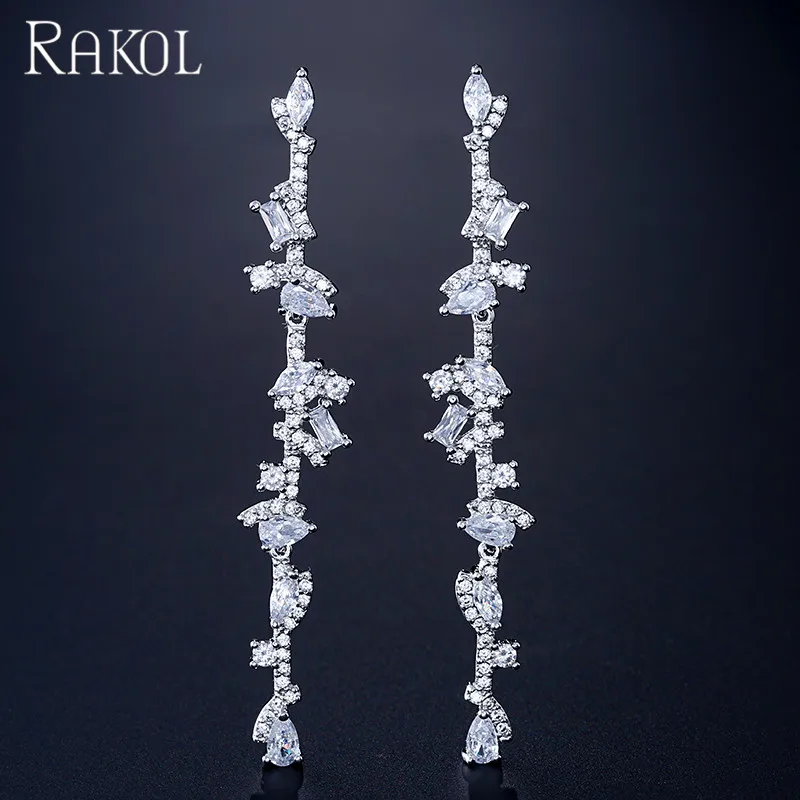 

RAKOL EP2109 dangle zircon earrings diamond earrings for women 2021