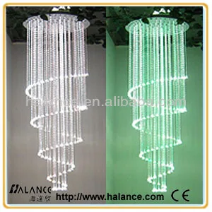 colored led fiber optic chandelier with crystal