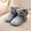 YY10155S Lovely warm kids baby girl winter snow glitter ankle boots girls glitter boots