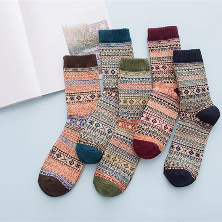 

XZ Autumn and winter new retro rabbit wool socks men high-grade comfortable national wind-keeping socks, Custom color