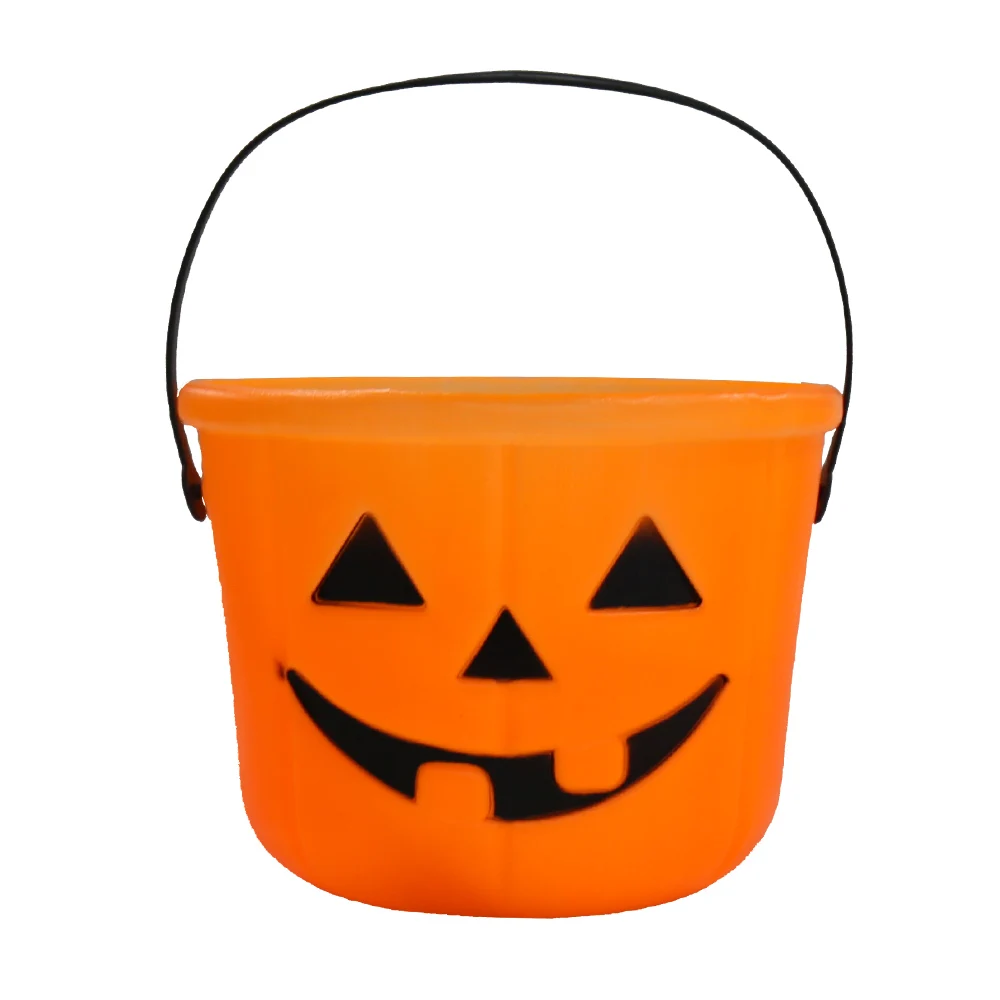 Halloween Party Decorations Plastic Smiley Face Pumpkin Candy Bucket ...