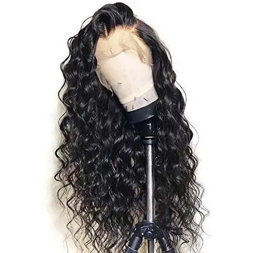 

raw virgin 180 250 density deep wave curly lace front wig,pre plucked human 360 lace frontal wigs for black women