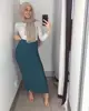 Latest Women Trendy Plain Muslim Pleat Skirt