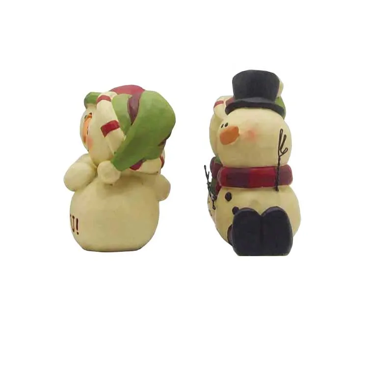 S/2 'LOVE SNOWMATES SNOWMAN COUPLES Figurines Christmas decorations resin snowman