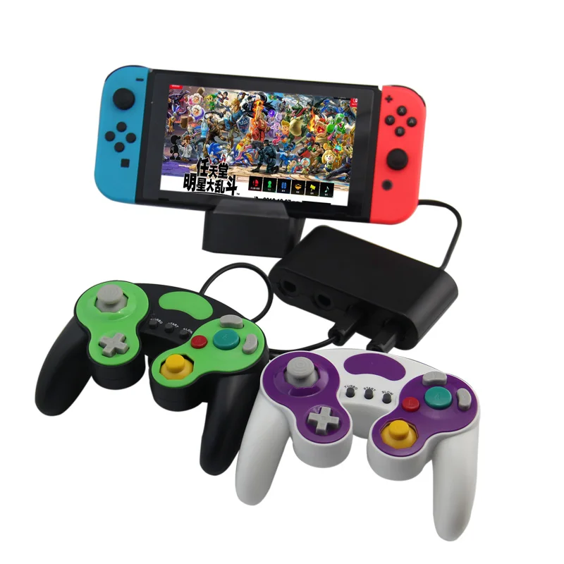 Hot Sale For Super Smash Bros Kit set For Gamecube controller  NGC Adapter and charging dock for Nintendo Switch