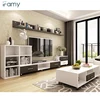 Elegant grey theme living room furniture MDF board TV cabinet set