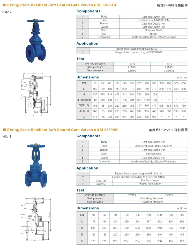 A536 Ductile Iron Resilient Seated Dn65 Dn150 Pn16 Flanged Gate Valve With Price List Buy 5113