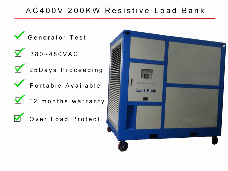 200kw 400vac/440vac 3phase Dummy Load Bank For Generator Testing,Genset