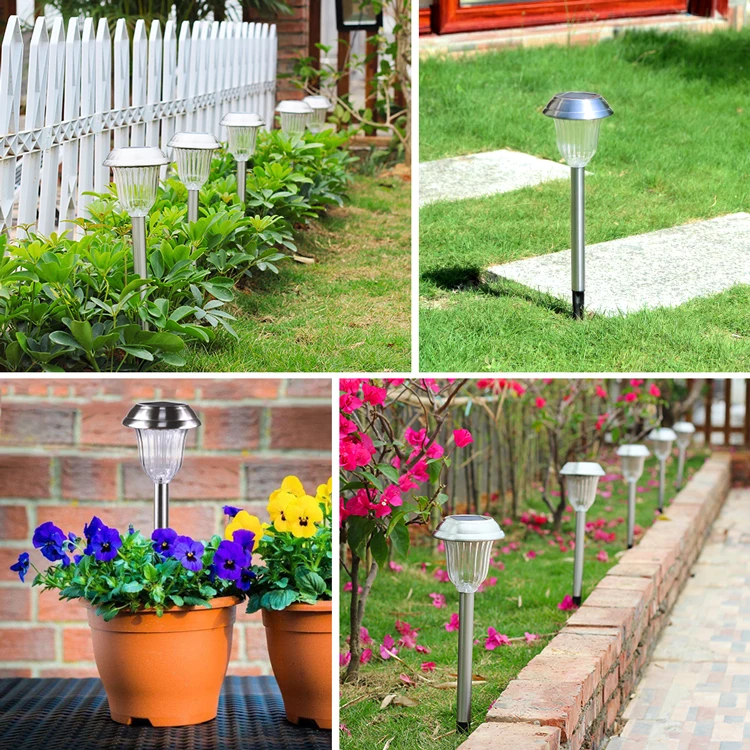 Solar Garden Light Parts Powered Pathway Lights,Stainless Steel Landscape Lighting For Lawn