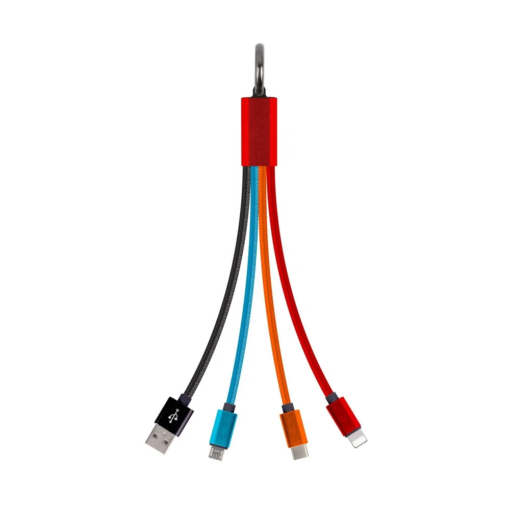 

Best quality mini gift keychain style 4.8A fast charging 3 in 1 usb cable