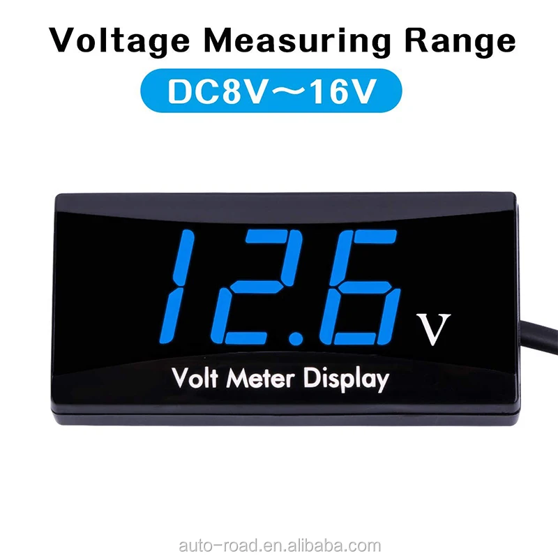 12V Digital LED Display Voltmeter Panel Voltage Volt Meter DC 8V-16V For Car US 