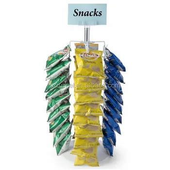 36 Clips Rotating Countertop Snack Display Rack Buy Snack