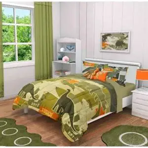 Buy 4 Piece Kids Dinosaurs Comforter Twin Set For Boys Camo