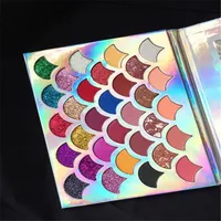 

32 color private label eyeshadow palette mermaid glitter eye shadow