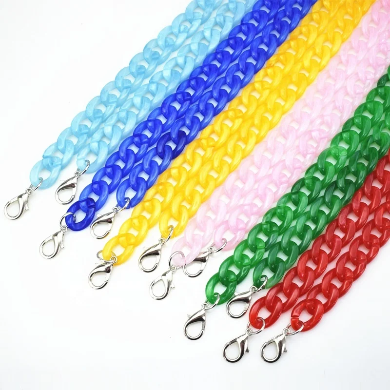 

Meetee B-C013 Vintage Plastic Gradient Bag Resin Chain DIY Accessories, Color