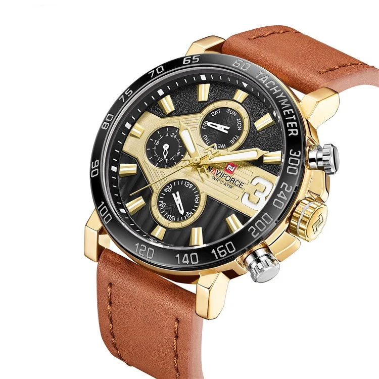 

NAVIFORCE Watch 9137 Watches Men Wrist Fashion Casual Quartz Waterproof 24 Hour Week Date Clock Relogio Masculino, 5-color