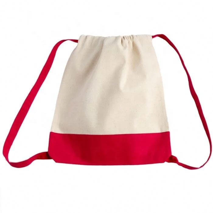 

Hot Promotion White Canvas Drawstring Backpack