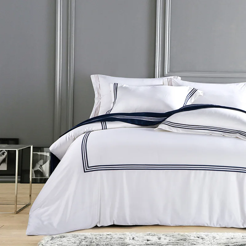 
100% cotton King size embroidered hotel duvet covers set 