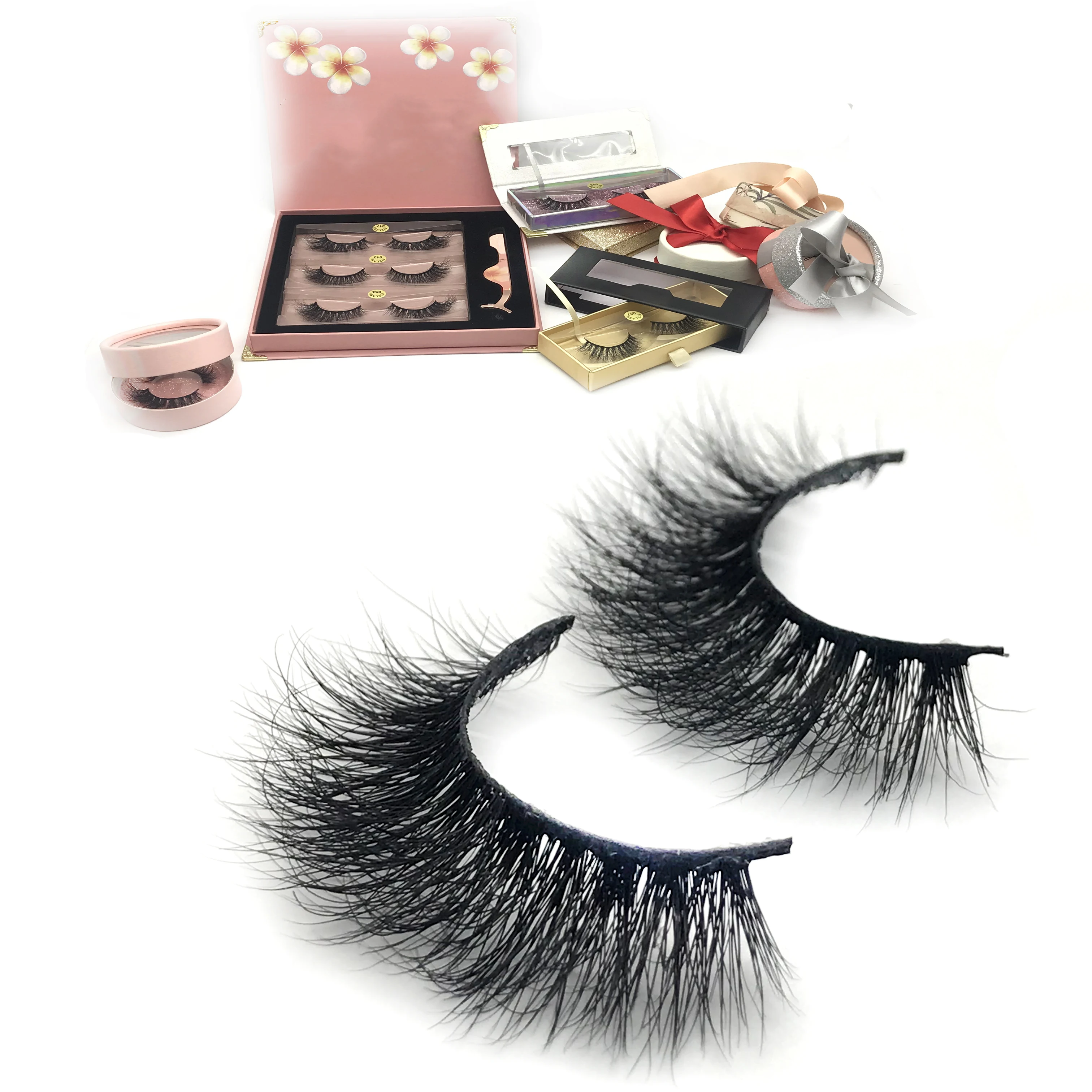 

Private Label 3D Real Mink Fur Natural Strip Eyelash, Natural black
