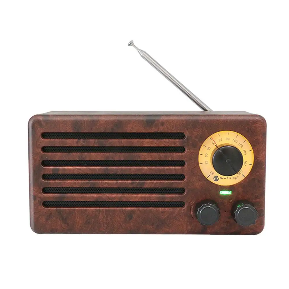 

American Rural Wood Grain Wireless BT Speaker Subwoofer Portable Retro Super Radio Mini Audio (need quality inspection)