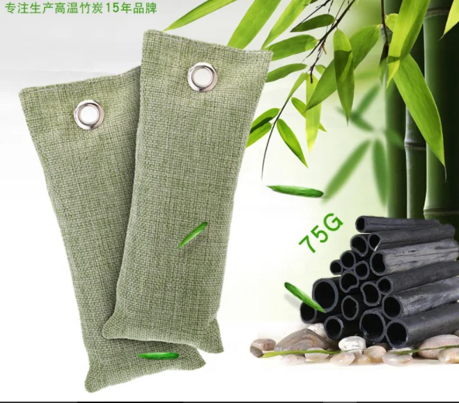 

Air Purifying Bamboo Activated Charcoal Air Fresheners Deodorizer Odor Neutralizer Bags for Fridge Cars Kitchen Bathroom Closets