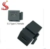 High speed Keystone Jack USB 3 Type C Female to C Female Coupler Type Black and White Adapter