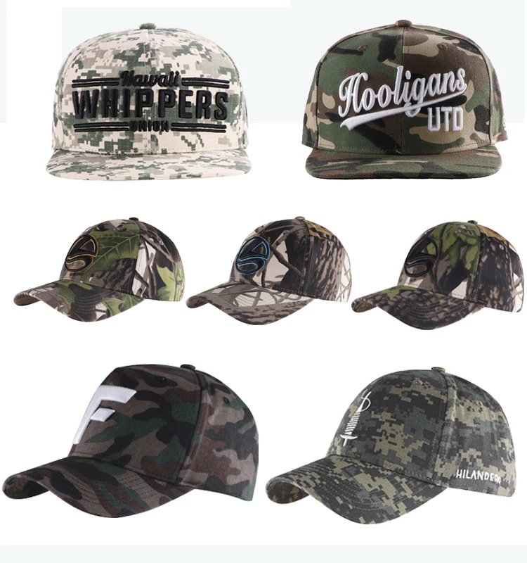 Fashion Camouflage Custom Hat Digital Camo Flat Bill 3d Embroidered ...