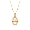 Russian 925 Sterling silver diffuser jewelry, gold easter enamel egg pearl cage locket pendant