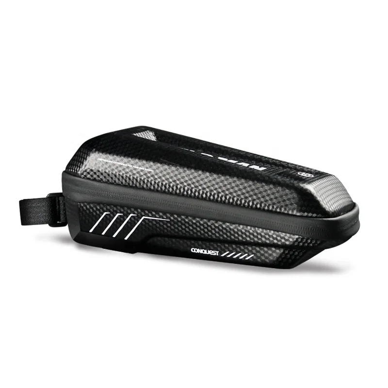 

Anti Shock Waterproof Bike Front Frame Tube bag Bicycle Bag Hard Shell Case 1L for Cycling, Black