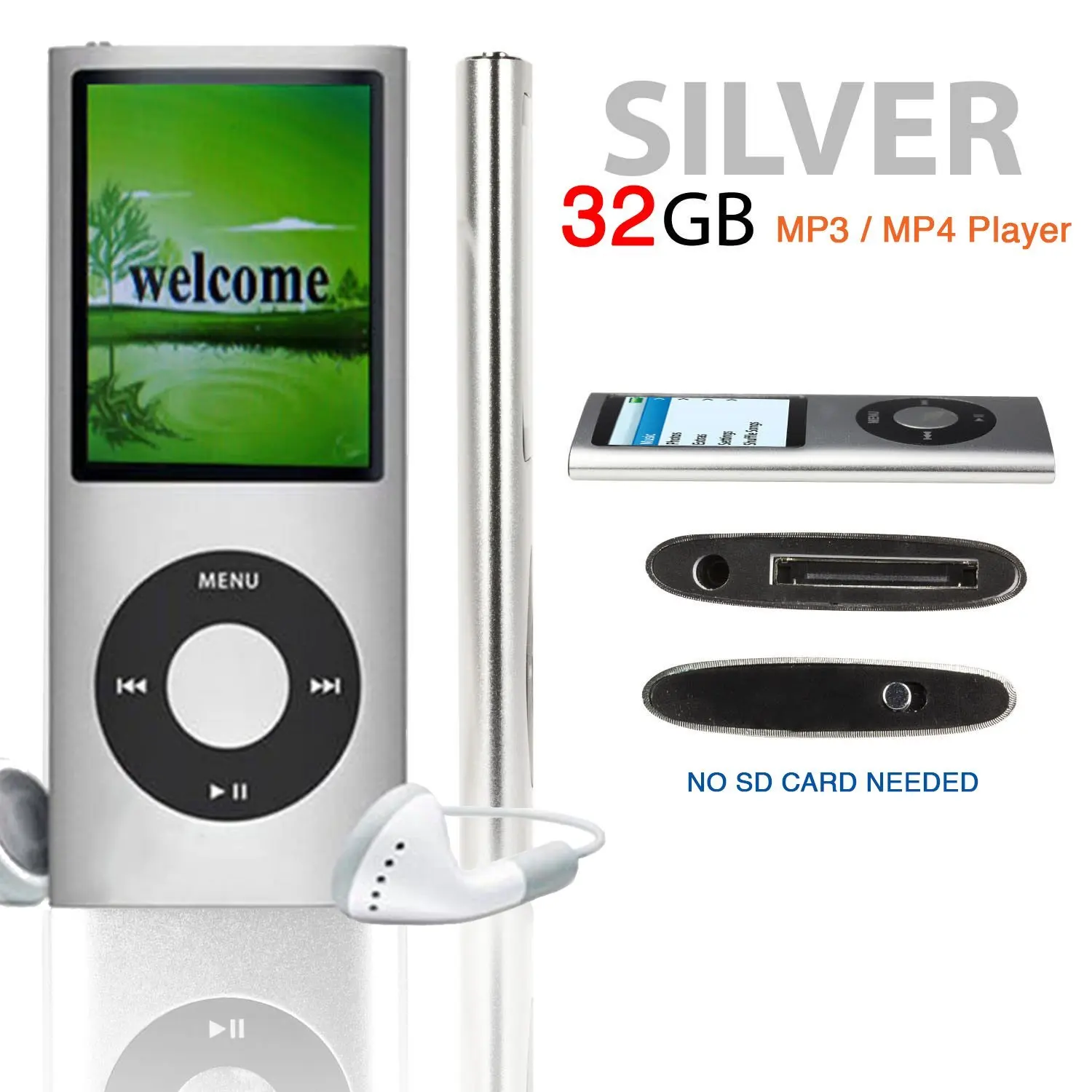 Buy 32gb Silver Slim 1 8 4th Lcd Mp3 Mp4 Player Fm Radio Video Player With Accessories In Cheap Price On Alibaba Com