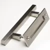 Square tube Stainless Steel Sliding Wood Barn Door Hardware Two Side Handle Pull