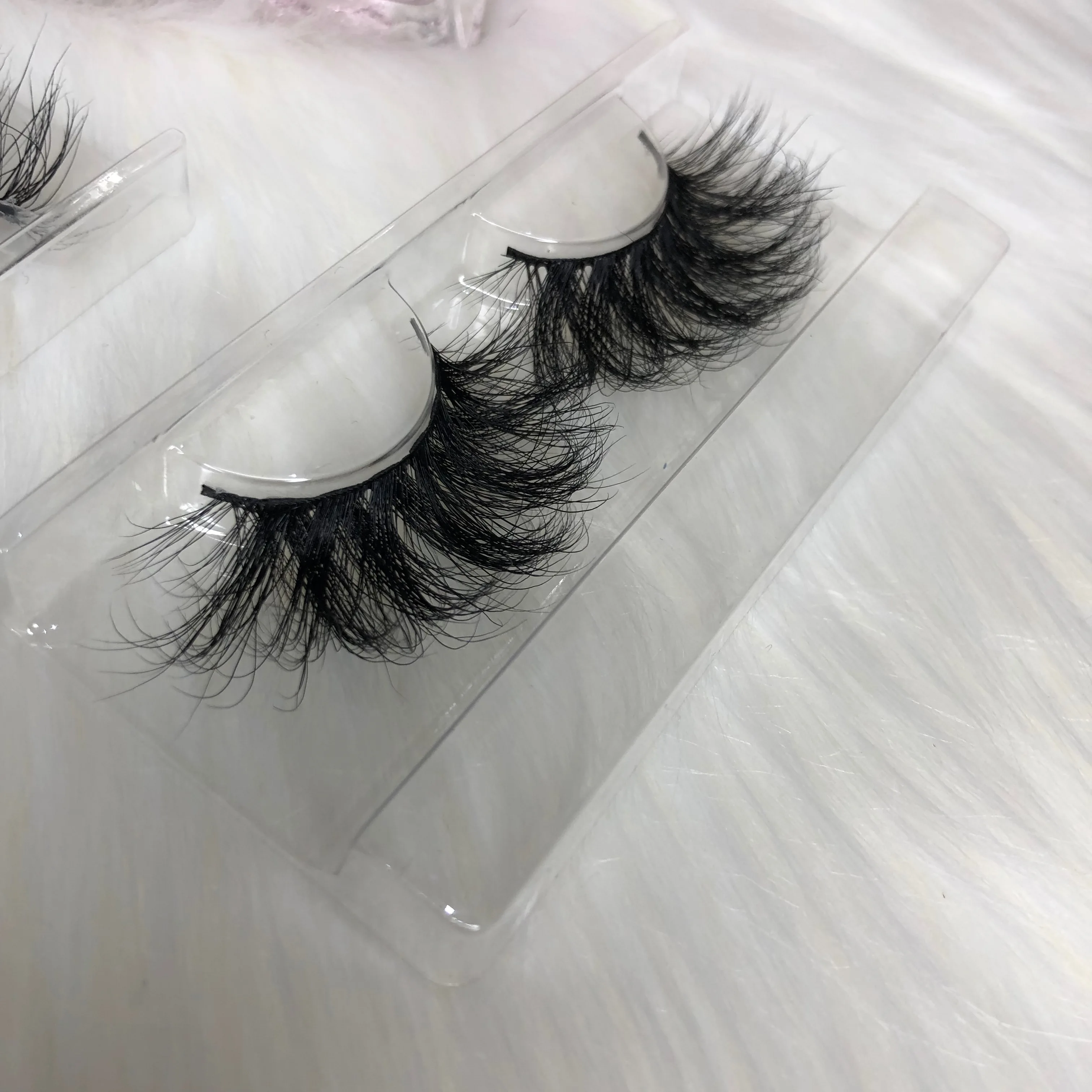
Custom Own Brand thick dramatic eyelashes long soft 3d 25mm mink eyelash with high quality 