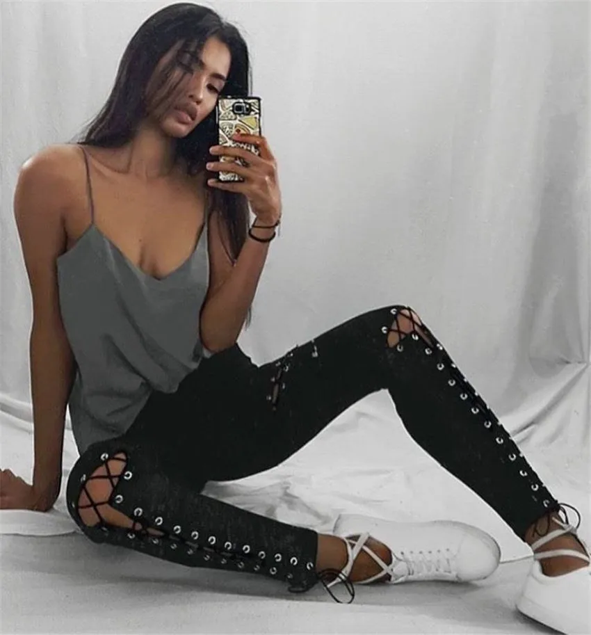 

2017 latest women's black hole pants