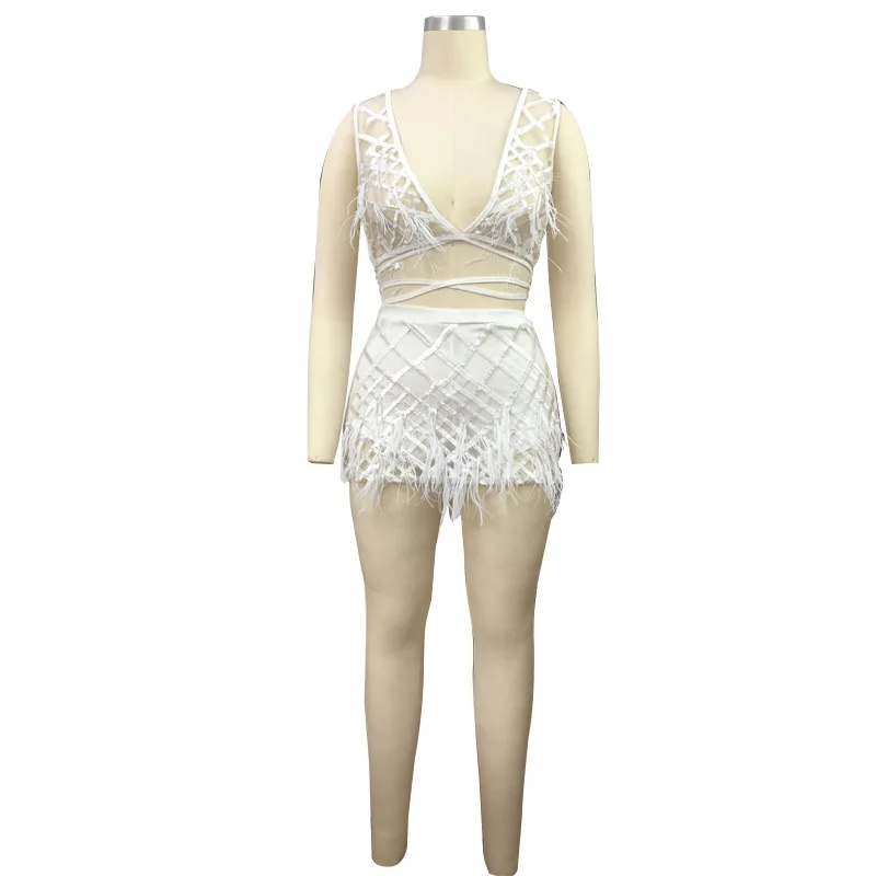 

2018 New design fashion clothes casual wear women sexy dress two pieces set, White;black;pink