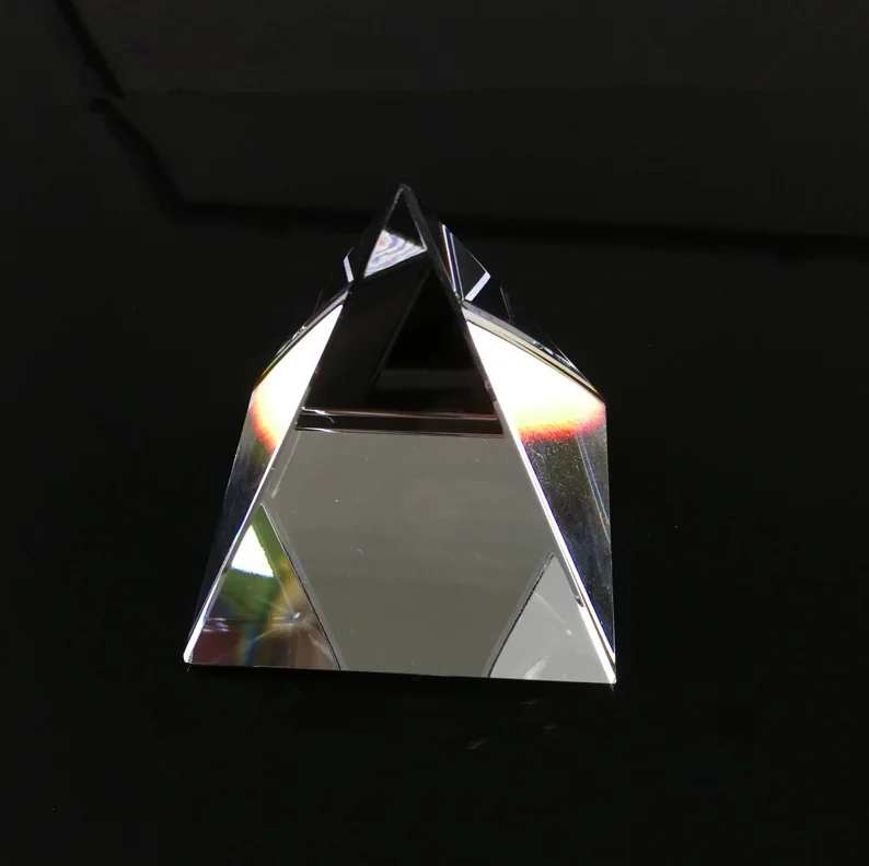 custom clear k9 glass pentagonal egypt crystal pyramid prism for