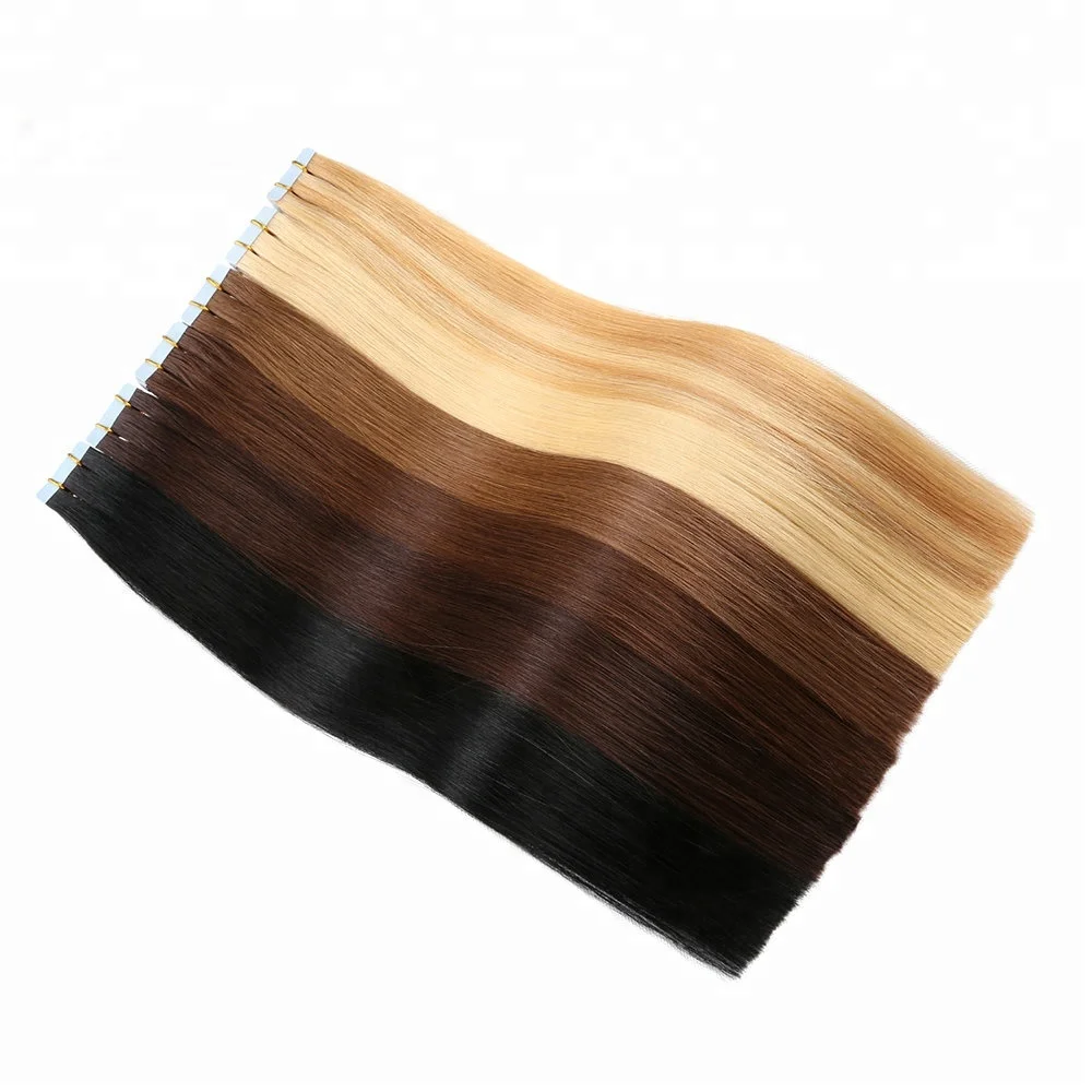 

ELITE HAIR 14" 16'' 18" Remy Tape In Human Hair Extensions Straight Skin Weft Double Sided Adhesive Tape Hair 20pcs