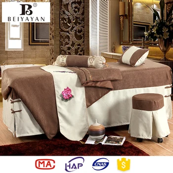 Beiyayan Massage Table Sheet Sets Khaki Floral Embroidered Spa ... Beiyayan Massage Table Sheet Sets Khaki Floral Embroidered Spa ...