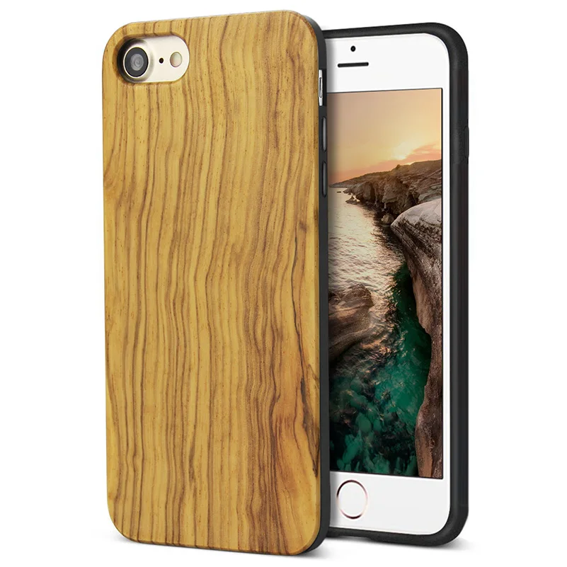 

2019 High Quality Real Wooden phone back case phone cover blank wood case for iPhone 7 8, Beige;black;brown;multi;red;yellow