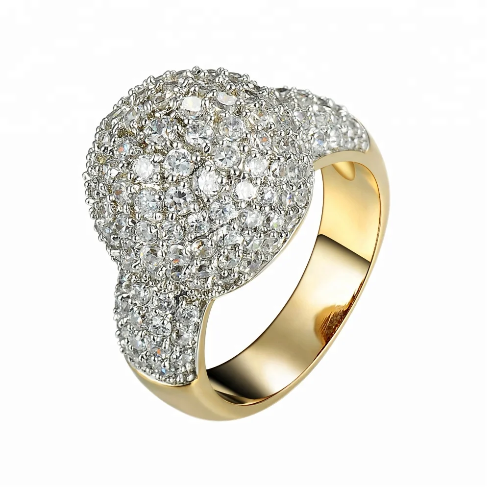 18 carat white gold diamond ring cz inlay ring luxury ring